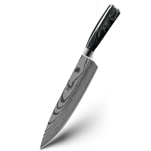 Faca Profissional Acabamento em Damasco • Faca Chef Black Vulker™