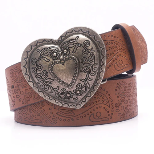 Cinto de couro Cowboy • Cinto Hearts Vulker